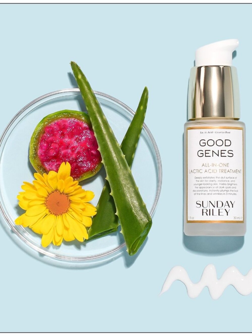 SUNDAY RILEY Skincare,Good Genes All-In-One Lactic Acid Serum-Travel15ml,0.5-NEW - Picture 5 of 16